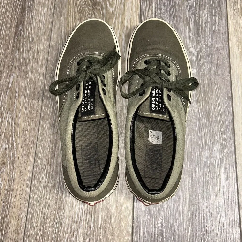 VANS Classic Off The Wall Old Skool Size M 8.5 / W 10 Olive Green Sneaker Shoes